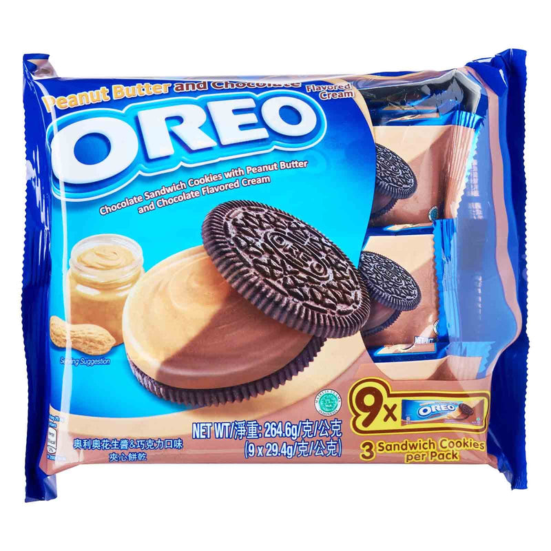 Oreo Sandwich Cookies Peanut Butter & Chocolate Cream -27.6g (1*9Pcs-248.4g)