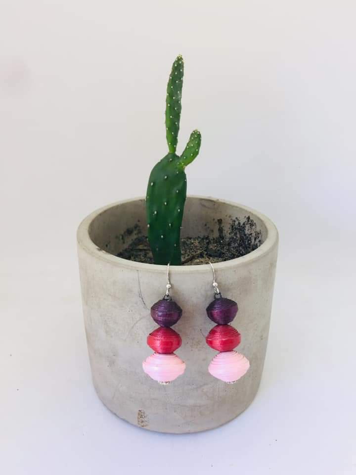Paper beads earring