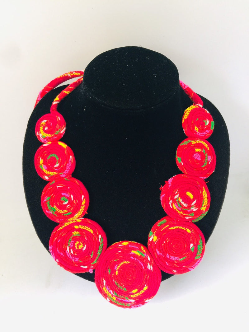 Round Fabric Necklace
