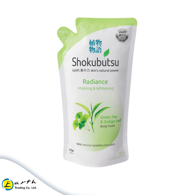 Shokubutsu Radiance Vitalizing & Whitening Body Foam (Green Tea & Ginkgo Leaf) 600ml Refill