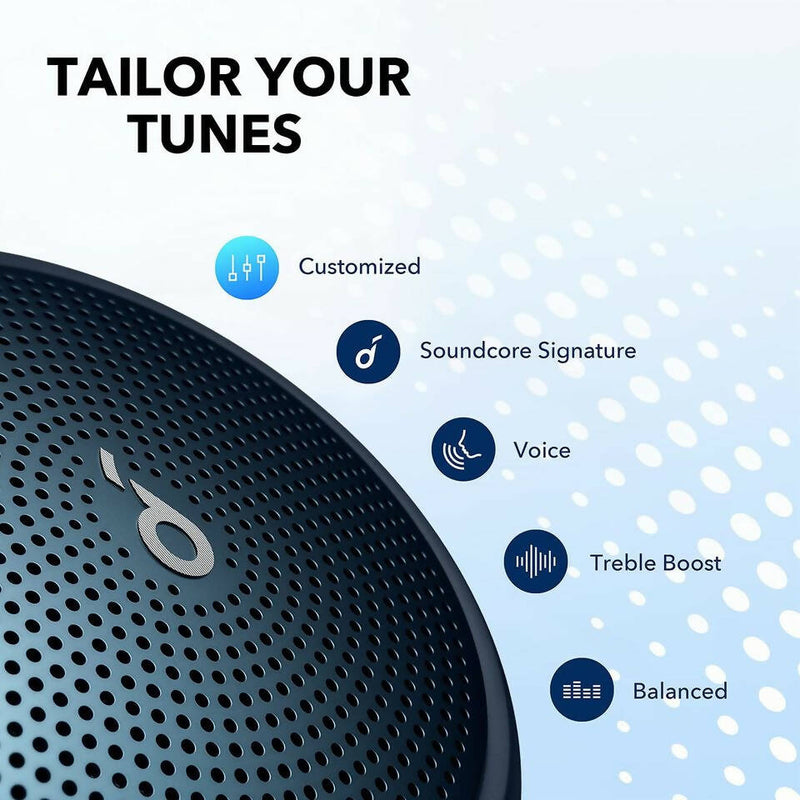 Anker Soundcore Mini 3 Blue Bluetooth Speaker, BassUp and PartyCast Technology, USB-C, Waterproof IPX7, and Customizable EQ