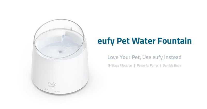 Anker Eufy Cat Water Fountain with Advanced 5-Stage Water Filtration System, Cat Water Dispenser with 5W Powerful & Quiet Pump, Healthy Cat Fountain, Elegant Cat Water Fountain, Durable Pet Water Fountain