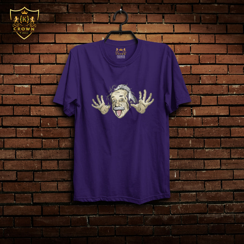 Crown T-Shirt Eistein - (Black - White - Purple - Lavender Colour )-