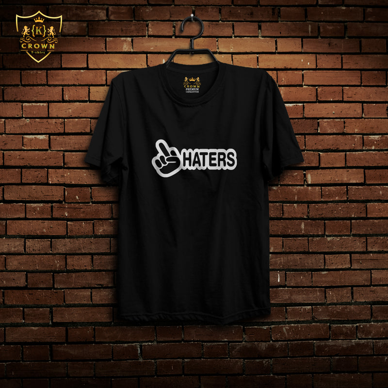 Crown T-Shirt Haters (Black - White Colour )-