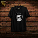 Crown T-Shirt  Keep Clam (Black - White Colour)