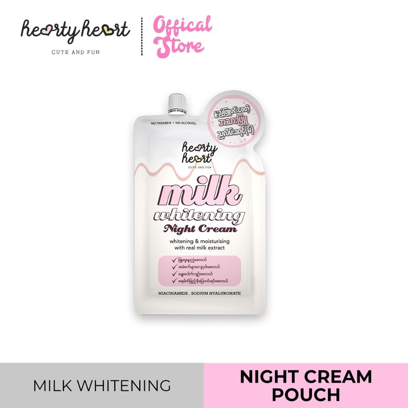 Hearty Heart Milk Whitening Night Cream Pouch