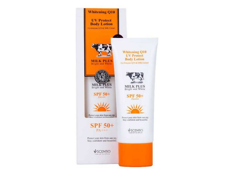 Scentio Milk Plus Whitening Q10 UV Protect Body Lotion SPF50+ PA+++ 100 ml