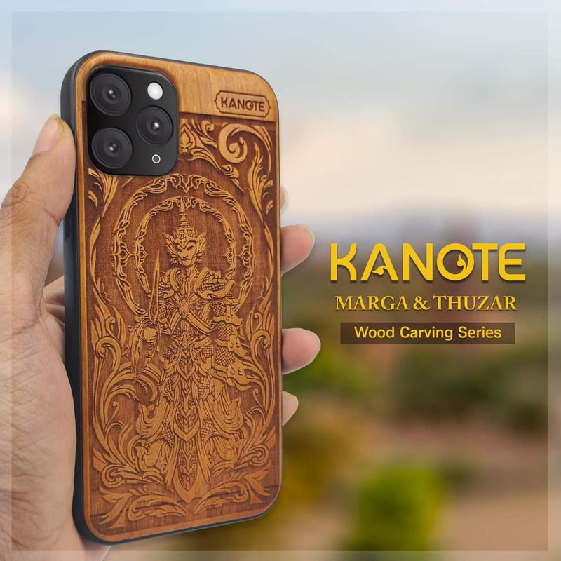 Kanote Premium Cherry Wood Phone Cover Marga Design for (I phone12promax)