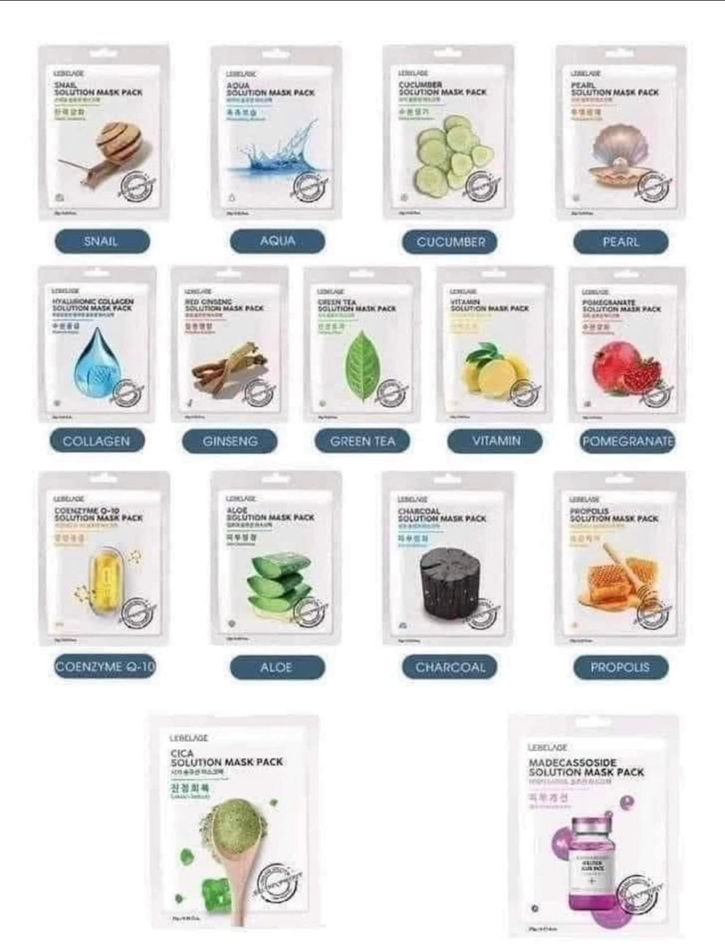 Labelage Mask Lebelage Face Mask (Mixed 5 pcs)