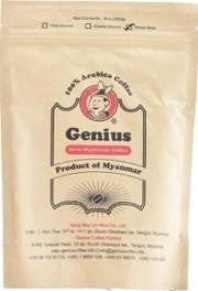 GENIUS 100% ARABICA WHOLE BEAN  COFFEE PAPER BAG 220G